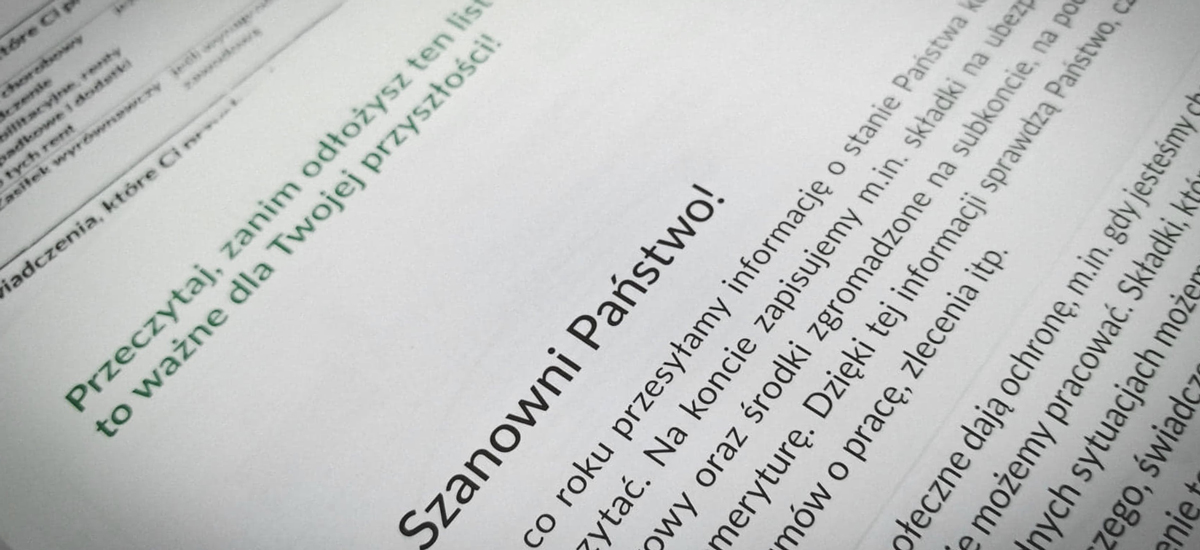 List z ZUS. 20,5 mln Polaków dostanie pismo