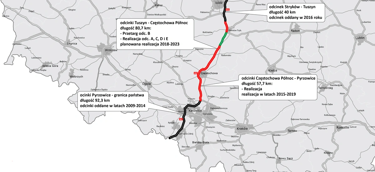Otwarcie A1 z Pyrzowic do Częstochowy