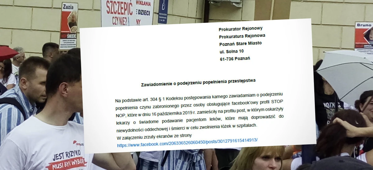 Antyszczepionkowcy mają na głowie prokuraturę. A próbowali nas straszyć sądem