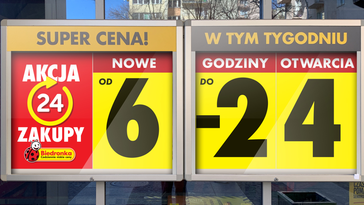 biedronka i lidl czynne całą dobę