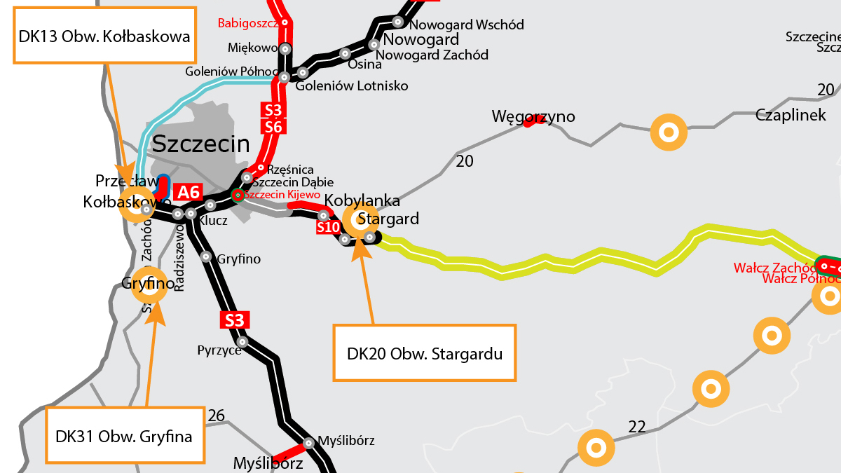 Budowa 100 obwodnic. Jest decyzja ws. Gryfina, Kołbaskowa, Stargardu i Szczecinka