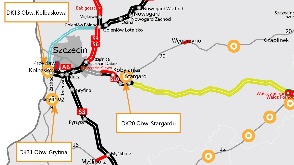 Budowa 100 obwodnic. Jest decyzja ws. Gryfina, Kołbaskowa, Stargardu i Szczecinka