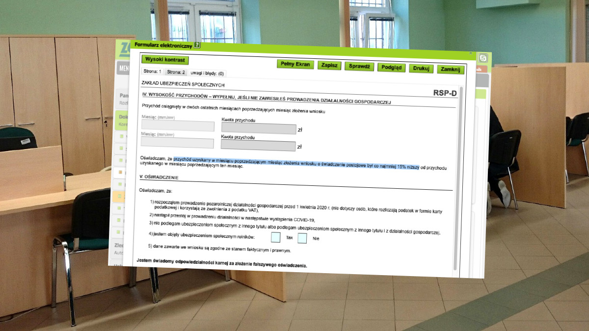 Dotacja, postojowe i zwolnienie z ZUS za grudzień i styczeń. Wnioski od 1 lutego