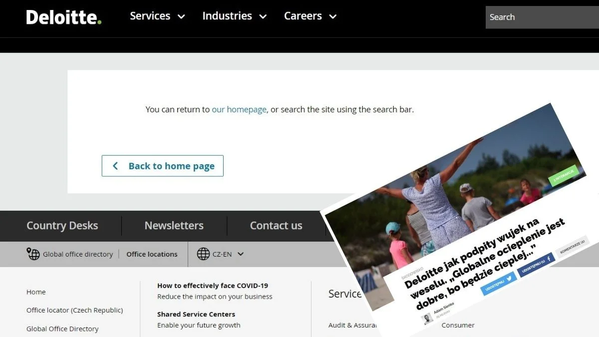 Po publikacji Bizblog.pl: Deloitte usunął raport opisujący korzyści płynące z globalnego ocieplenia