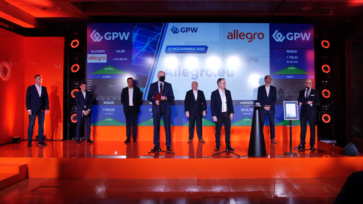 Allegro rozwaliło system. Po pierwszym dniu na GPW wartość firmy poszła w górę o 26 mld zł