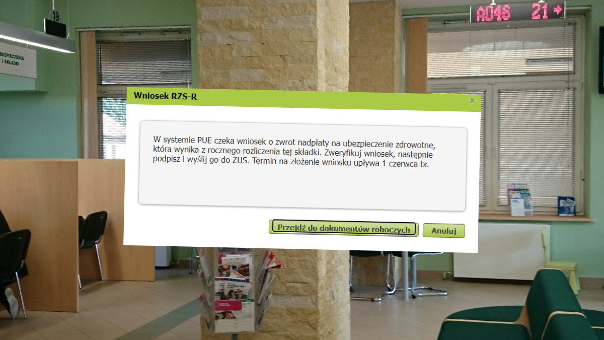 Zwrot nadpłaty składki zdrowotnej. ZUS wydłużył termin składania wniosków
