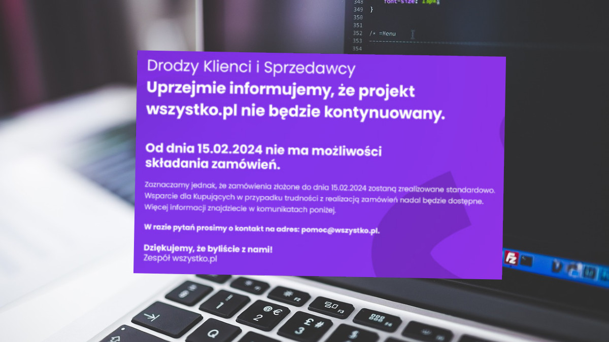 Wielka klapa Wszystko.pl. A miał konkurować z Allegro