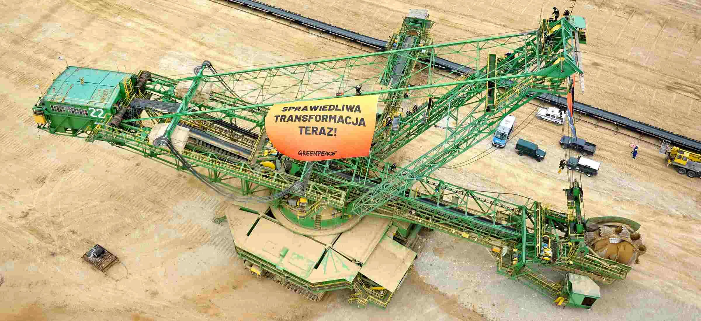 Greenpeace okupuje Turów. Właściciel kopalni: ale my szanujemy środowisko