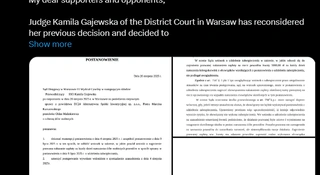 Perowskitowy sen zamienił się w koszmar. Olga Malinkiewicz wygrywa bitwę, ale wojna trwa